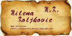 Milena Koljković vizit kartica